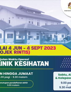 Pelanjutan Waktu Operasi Klinik Kesihatan - 1